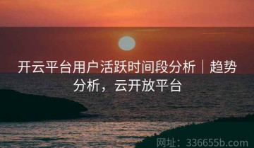 开云平台用户活跃时间段分析｜趋势分析，云开放平台