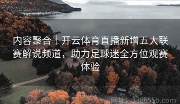 内容聚合｜开云体育直播新增五大联赛解说频道，助力足球迷全方位观赛体验