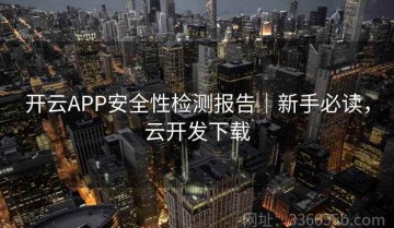 开云APP安全性检测报告｜新手必读，云开发下载