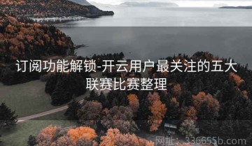 订阅功能解锁-开云用户最关注的五大联赛比赛整理