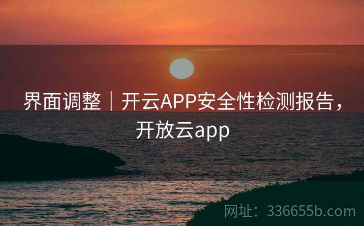 界面调整｜开云APP安全性检测报告，开放云app